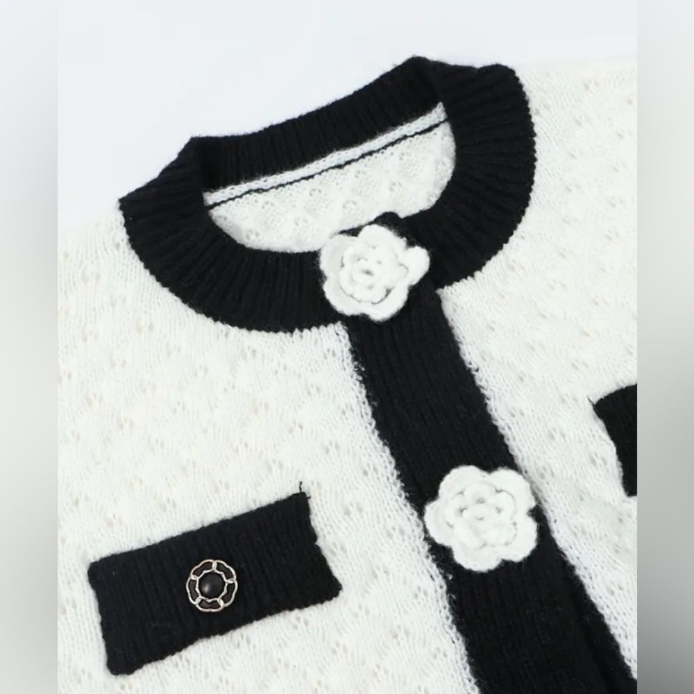 Elegant Gorgeous Short Knit Chic Camellia Cardigan - Picture 4 of 6
